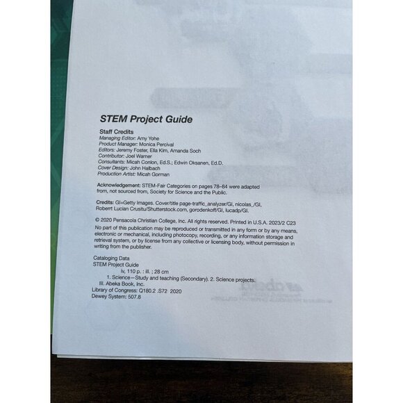 Abeka 9th Grade STEM Project Guide Teacher Key – Curriculum Resource - Picture 2 of 2